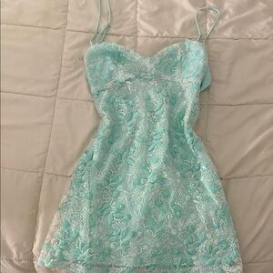 Lucy in the Sky Mint Lace Mini Dress